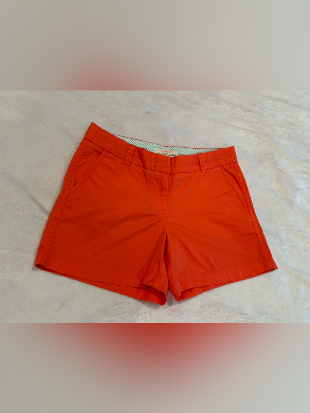 J. Crew Bright Orange Midrise Chino Shorts